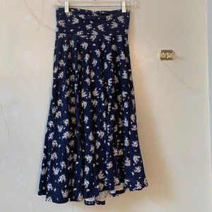 J.Crew Navy Floral Strapless Sun Dress